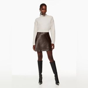 Slip Mini Skirt in Rich Mocha Brown